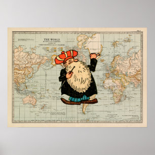 "Weltreisender Anhalter" Restauriertes Vintage-Pla Poster