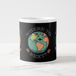 Weltreisender, Fernweh Wohin Als Nächstes Rund Um Jumbo-Tasse