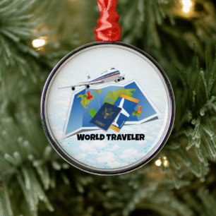 Weltreisender Ornament Aus Metall