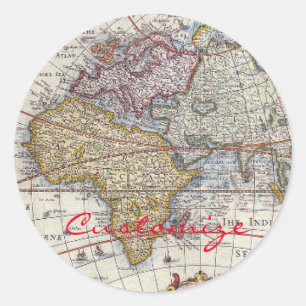 Weltreisender Vintage-Karte Thunder_Cove Runder Aufkleber