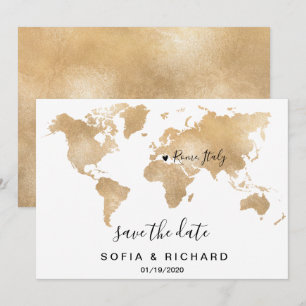 Weltrekord für Hochzeitstag Gold Entfernbares Herz Einladung