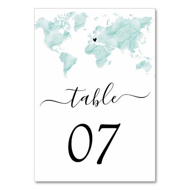 Weltrekord - Watercolor entfernt Herz Tischnummer (Rückseite)