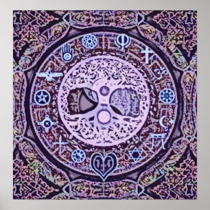 Weltreligionsbaum des Friedens Poster