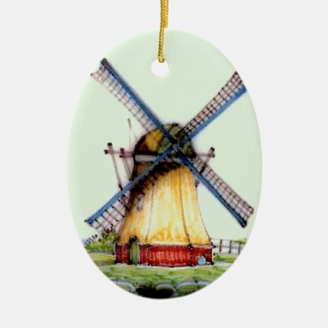 Welts-Holländer-Windmühle Keramik Ornament (Vorne)