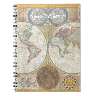 Welts-Karte in den doppelten Hemisphären, 1794 Notizblock