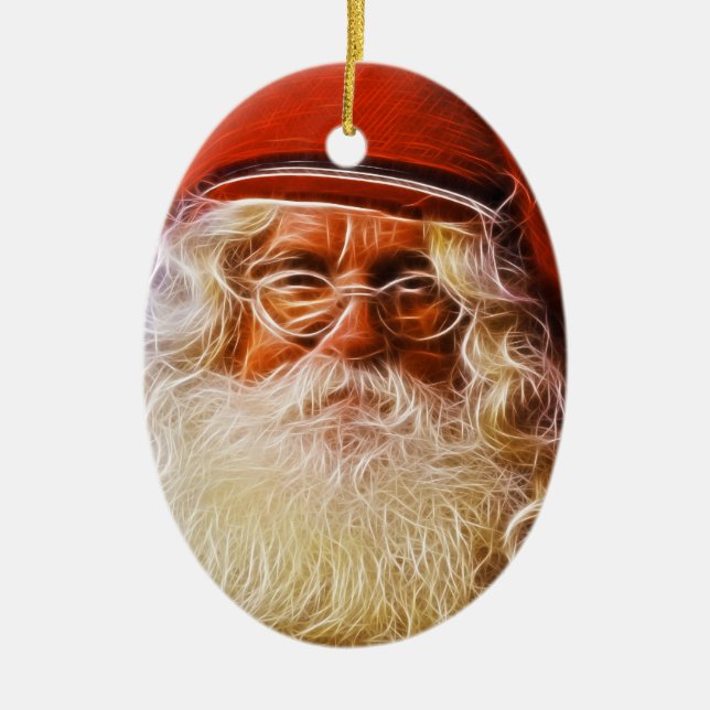 Welts-Vater-Weihnachtsweihnachtsmann-Porträt Keramikornament (Vorne)