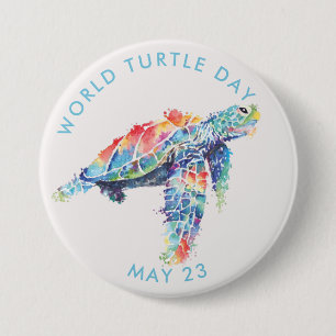 Weltschildkrötentag, Aquarellschildkröte Button