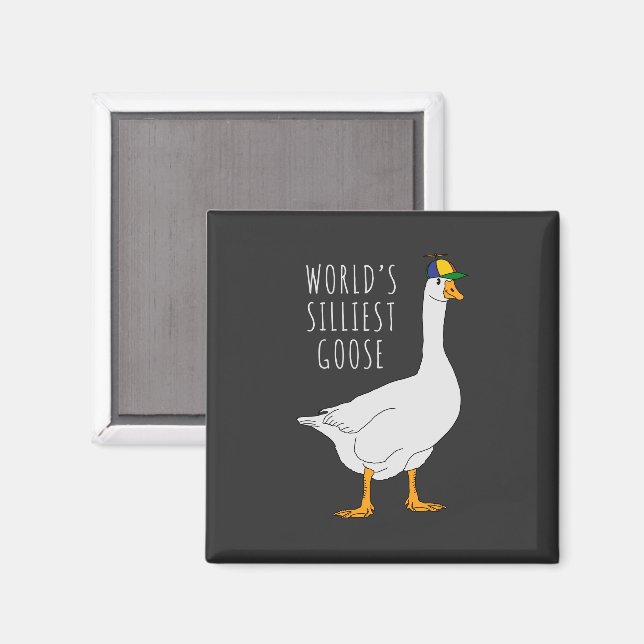 Weltsilberste Gans Magnet (Vorderseite/Rückseite)