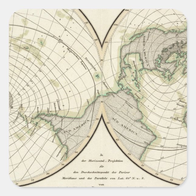 Weltsodynamische Linien Quadratischer Aufkleber (Vorderseite)