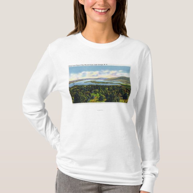 Weltspitze-Bauernhof-Ansicht des Sees T-Shirt (Vorderseite)