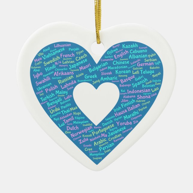 Weltsprache-Ornament Keramik Ornament (Vorne)