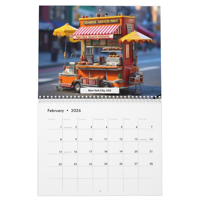 Weltstraßen im Miniaturkalender Kalender (Feb 2026)