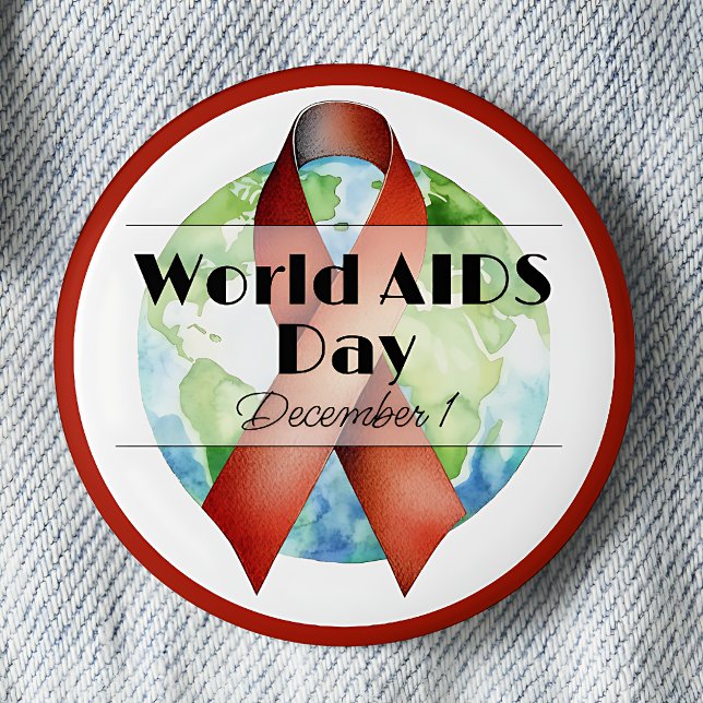 Welttag der AIDS-Krankheit 1. Dezember Bewusstsein Button (Von Creator hochgeladen)
