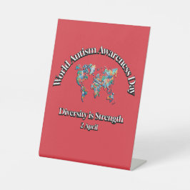 Welttag der Aufklärung über Autismus. Diversity St Sockelschild