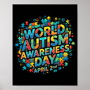 Welttag der Autismusaufklärung 2. April Band Merch Poster