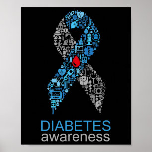 Welttag der Diabetes Diabetes-Bewusstseins-Schleif Poster