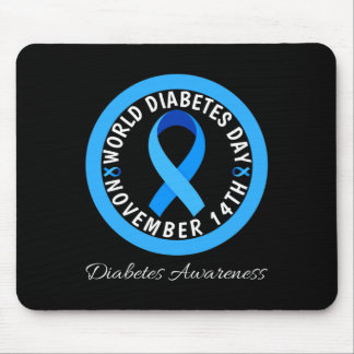 Welttag der Diabetes Typ-1-Typ-2-Diabetes-Bewussts Mousepad