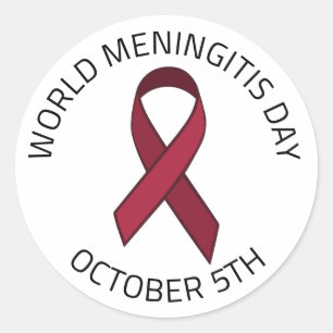 Welttag der Meningitis - 5. Oktober Runder Aufkleber