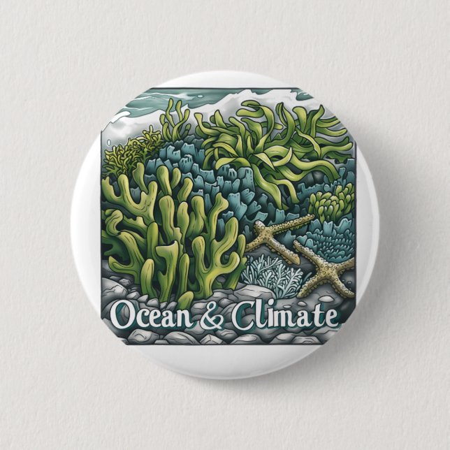 Welttag der Ozeane - Korallenriff und Klima Button (Vorderseite)