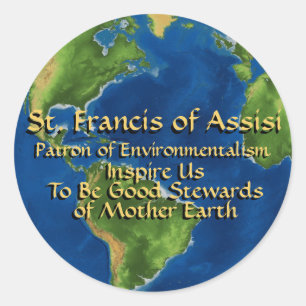 Welttag der Umwelt & St. Franz von Assisi Runder Aufkleber