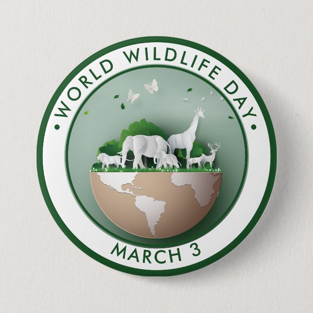Welttag der Wildtiere, Paperschnitt Button (Vorderseite)