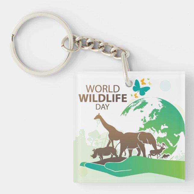 Welttag der Wildtiere Schlüsselanhänger (Vorderseite)