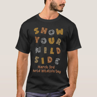 Welttag der Wildtiere Schützt Wildtiere  Tierprint T-Shirt