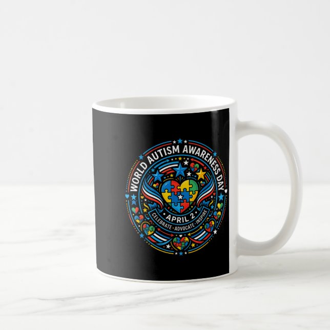 Welttag des Autismus 2. April Band Merch Kaffeetasse (Rechts)