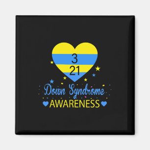 Welttag des Down-Syndroms 21. März Gelb Blau Magnet