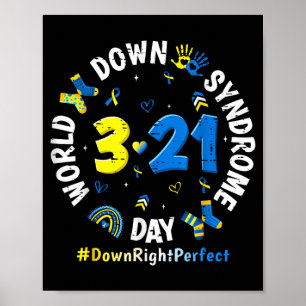 Welttag des Down-Syndroms 3 21 Bewusstseinsregenbo Poster