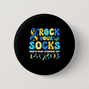 Welttag des Down-Syndroms Rock-Socken Bewusstsein Button