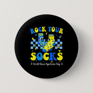 Welttag des Down-Syndroms Rock-Socken Bewusstsein Button