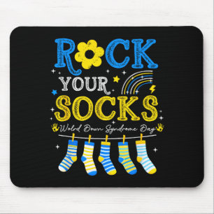 Welttag des Down-Syndroms Rock-Socken Bewusstsein Mousepad