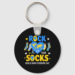 Welttag des Down-Syndroms Rock Socken Bewusstsein Schlüsselanhänger