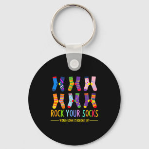 Welttag des Down-Syndroms Rock-Socken Bewusstsein Schlüsselanhänger