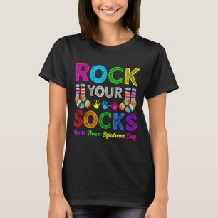 Welttag des Down-Syndroms Rock-Socken Bewusstsein T-Shirt