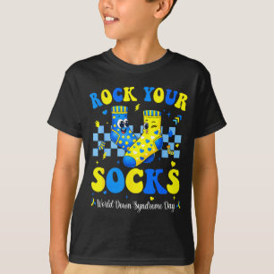 Welttag des Down-Syndroms Rock-Socken Bewusstsein T-Shirt