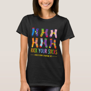 Welttag des Down-Syndroms Rock-Socken Bewusstsein T-Shirt