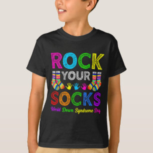 Welttag des Down-Syndroms Rock-Socken Bewusstsein T-Shirt