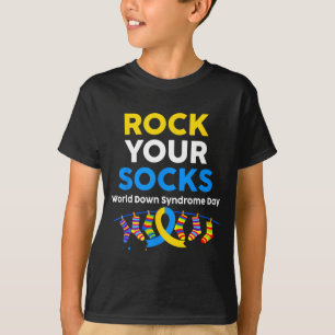 Welttag des Down-Syndroms Rock-Socken Bewusstsein T-Shirt