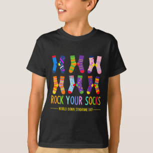 Welttag des Down-Syndroms Rock-Socken Bewusstsein T-Shirt