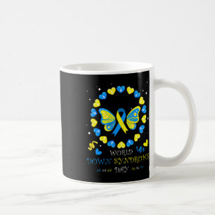 Welttag des Down-Syndroms, um gegen Krebsideen nac Kaffeetasse