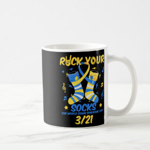 Welttag des Down-Syndroms, um gegen Krebsideen nac Kaffeetasse