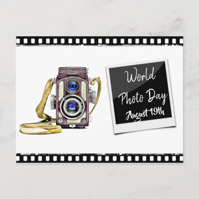 Welttag des Fotos August 19. Postkarte (Vorderseite)