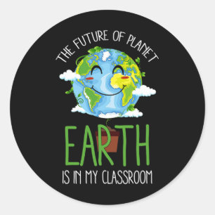 Welttag Planet Lehrer Clroom Funny Runder Aufkleber