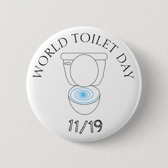 Welttoiletag 19. November Sonntag Button (Vorderseite)