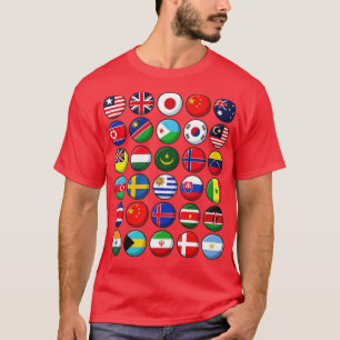 Weltumrundung der internationalen Flaggen der 30 L T-Shirt