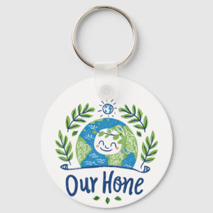 Weltumwelttag - Happy Earth Illustration Schlüsselanhänger