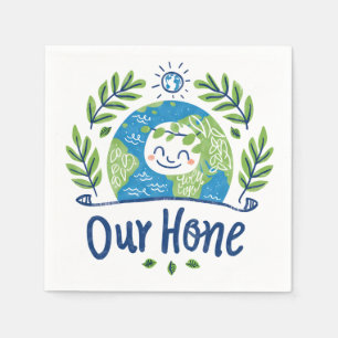 Weltumwelttag - Happy Earth Illustration Serviette