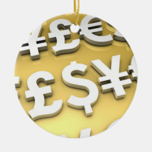 Weltwährungs-Goldfinanzwesen-Reichtum Keramik Ornament